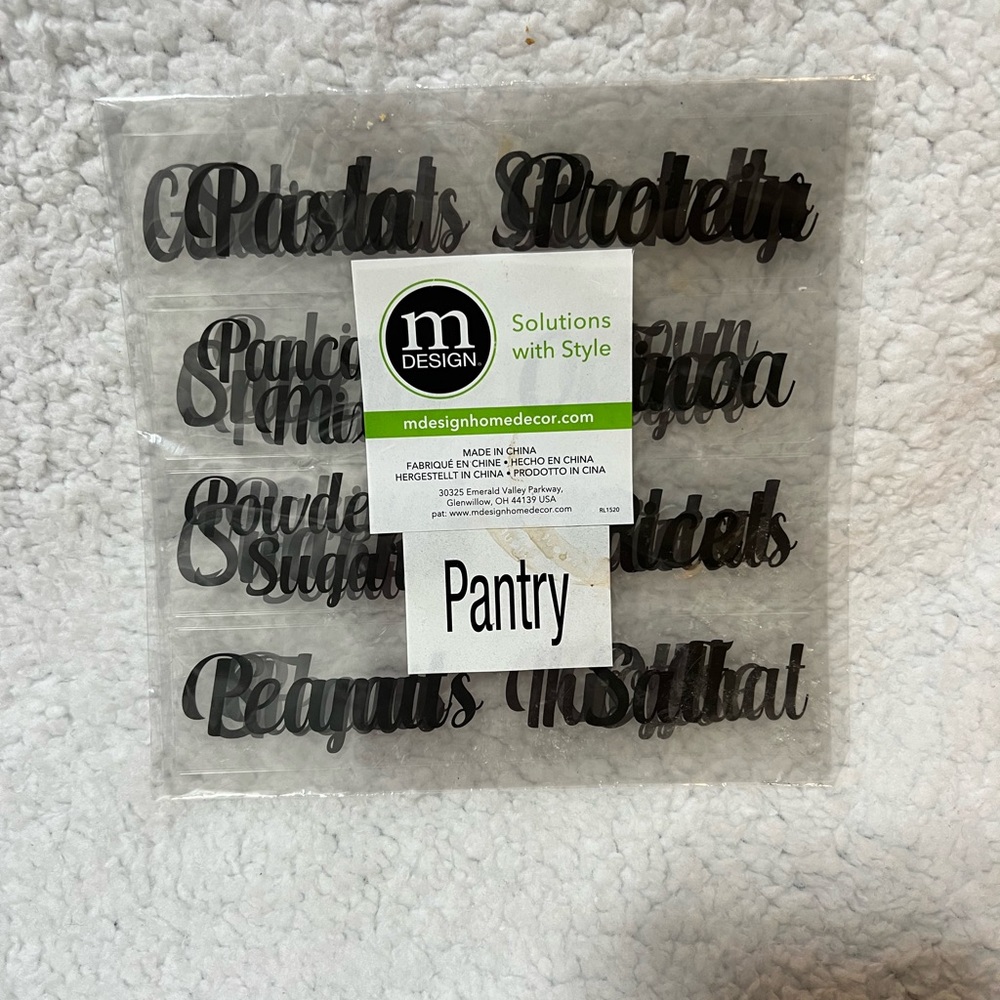 PANTRY ORGANIZATION LABELS